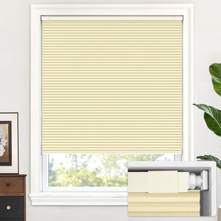 LazBlinds No Drill Blackout Cellular Shades 36x48 Cordless Honeycomb Blind Cream
