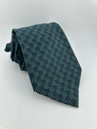 Kenneth Cole New York Handmade Silk Tie with Wave Pattern