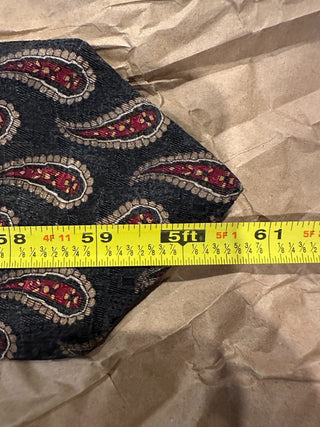 Ermenegildo Zegna Paisley Pattern Silk Tie Black Red Beige