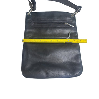 Margot New York Black Genuine Leather Crossbody Bag Double Zip Silver Hardware