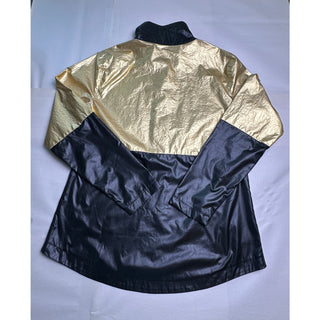 GGblue Luxe Sport Jacket Womens S Metallic Gold Black Full Zip Lightweight