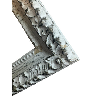Set of 2 Ornate Baroque Picture Frames 10.75x11.2 Ivory Gold Distressed Glass