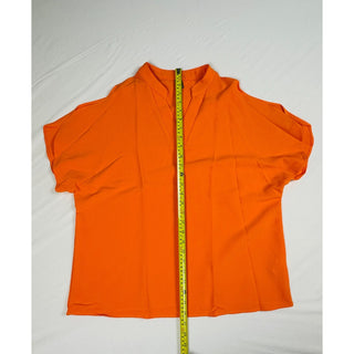 SHEIN Women’s Orange V-Neck Blouse Short Sleeve Size L (EU 40/42, US 8/10) NWOT