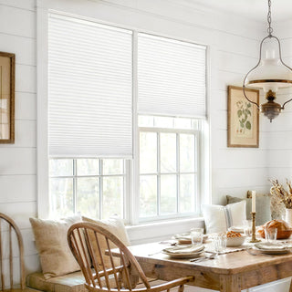 LazBlinds 31.5x48 No Drill Cordless Blackout Cellular Shade Silver White