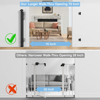 PRObebi Retractable Baby Gate Dog Gate for Stairs Doorways 0-54" Wide Black