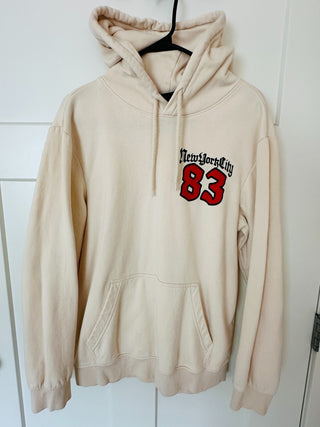 Beige New York City 83 Graphic Hoodie Sweatshirt