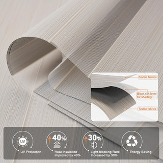 Cordless Zebra Window Blind with Heat Insulation and Light Blocking