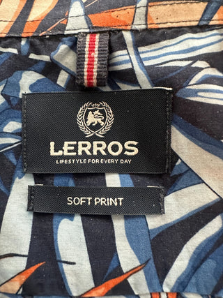Lerros Men's Soft Print Tropical Button-Up Shirt Medium
