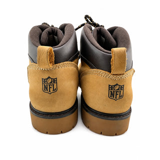Denver Broncos NFL Men's Work Hiking Boots Tan Brown Leather Nubuck Size 10