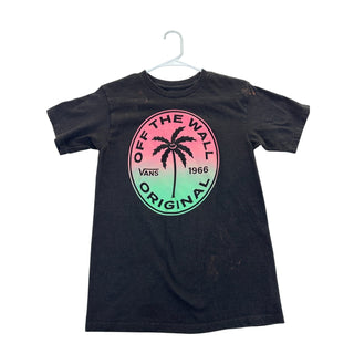 Vans T-Shirt Men’s Small Off the Wall Original Palm Tree Graphic Black Tee 1966
