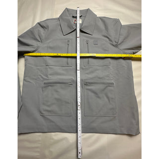 FILA Men's Medium Gray Utility Jacket Full Zip 4 Pocket Stretch Workwear