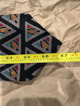 Guy Laroche Silk Necktie Geometric Triangle Pattern Black Made in Canada