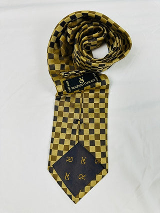 Valerio Garati Handmade Pure Silk Checkerboard Pattern Tie