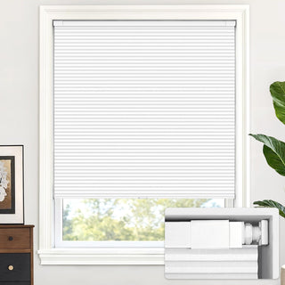 LazBlinds 31.5x48 No Drill Cordless Blackout Cellular Shade Silver White