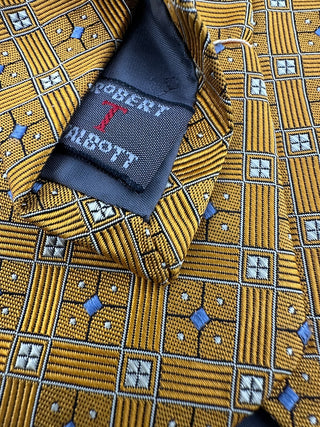 Robert Talbott Best Class Nordstrom Silk Tie Italy Gold Blue