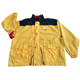 Vintage Ash City Outerwear XL Yellow Navy Sailboat Windbreaker Jacket