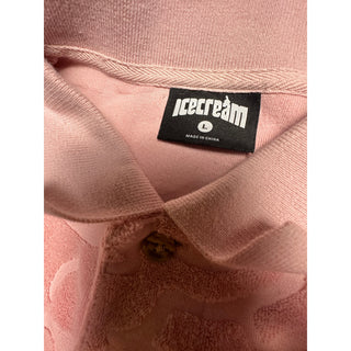 ICECREAM Running Dog Terry Cloth Polo Shirt Pink Men's Large Pharrell