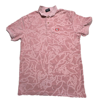 Icecream Pink Terry Cloth Polo Shirt Size Large