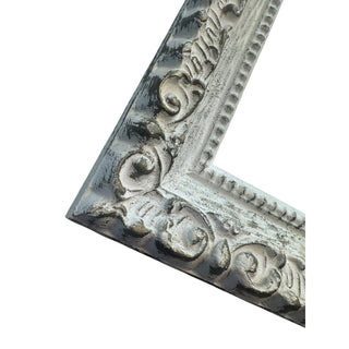 Set of 2 Ornate Baroque Picture Frames 10.75x11.2 Ivory Gold Distressed Glass