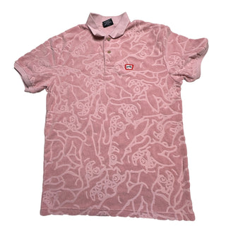 ICECREAM Running Dog Terry Cloth Polo Shirt Pink Men's Large Pharrell