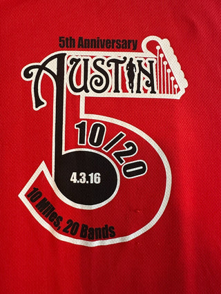 Greenlight Apparel Austin 10/20 Marathon Tee Men's Large Red