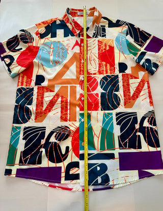 Hawalili Men's Medium Multicolor Short Sleeve Button-Up Camp