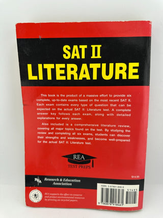SAT II Literature Prep Book REA 1996 6 Practice Tests Study Guide