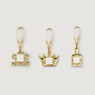 Gold Ornament Set with Ribbon, Set of 3 Luxury Perfume