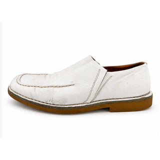 Hush Puppies Men's 8.5 White Leather Slip On Loafers Comfort Casual Shoes EU42