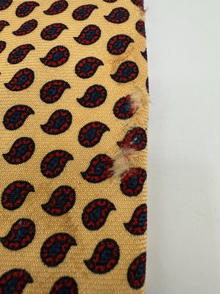 Vintage Magill's Burton Ltd NY Imported Wool Paisley Necktie Beige Red Blue Read