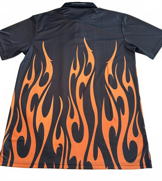ReadyGOLF Men's Medium Black and Orange Flame Print Golf