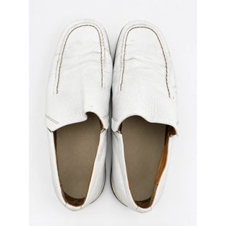 Hush Puppies Men's 8.5 White Leather Slip On Loafers Comfort Casual Shoes EU42