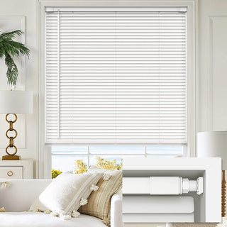 LazBlinds No Tools No Drill Cordless 1" Vinyl Mini Blinds 30" W x 72" H – White