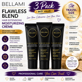 Bellami Flawless Blend Hair Extensions Moisturizing Crème 3 Pack Travel Size 1oz