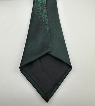 Vintage Green Polyester Necktie Textured Abstract Bubble Pattern Classic 3"