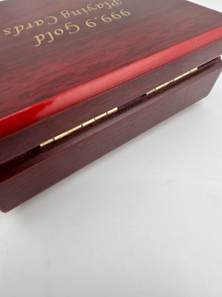 999.9 Gold Playing Cards Set w/ Wooden Display Box Luxury Poker Cards Gift