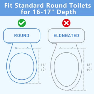 Soaids 5" Raised Toilet Seat with Handles Padded Cushion Round 300 lb Seniors
