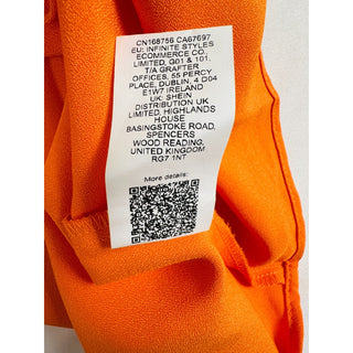 SHEIN Women’s Orange V-Neck Blouse Short Sleeve Size L (EU 40/42, US 8/10) NWOT