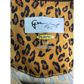 Greg Norman Play Dry Women's S Leopard Print 1/4 Zip Golf Polo Animal Print