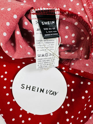 ZARA Red Polka Dot Puff Sleeve Mini Dress Size L