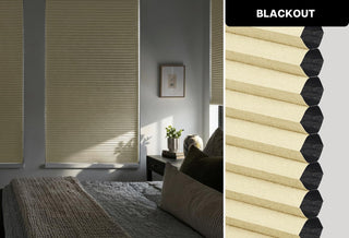 LazBlinds No Drill Blackout Cellular Shades 36x48 Cordless Honeycomb Blind Cream