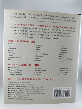 NY Times Guide Essential Knowledge 2004 1st Edition HC