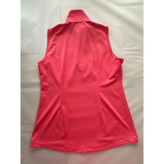 Jofit Women's Sleeveless Golf Polo 1/4 Zip Pink Performance Top Large