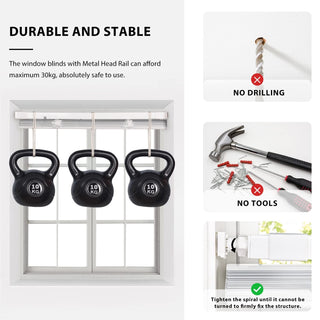 LazBlinds No Tools No Drill Cordless 1" Vinyl Mini Blinds 30" W x 72" H – White