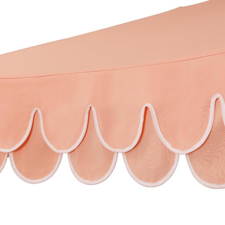 JONATHAN Y 9ft Scalloped Umbrella Coral Pink Auto Tilt Crank Missing Finial Top