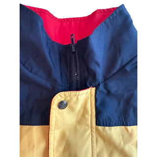 Vintage Ash City Outerwear XL Yellow Navy Sailboat Windbreaker Jacket