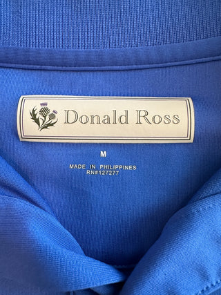 Donald Ross Men's Medium Blue Polo Shirt Classic Casual Golf