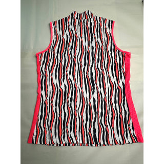 Tail Women’s Small Golf Outfit Zebra Print Sleeveless Polo Pink Ruffle Skort