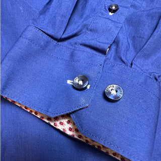Arrow Men's Long Sleeve Button-Up Shirt Blue with PatternedC
