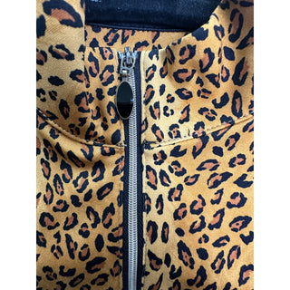 Greg Norman Play Dry Women's S Leopard Print 1/4 Zip Golf Polo Animal Print